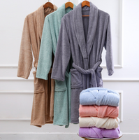 Vente de gros Peignoir en molleton corail Peignoir en microfibre polyester unisexe super doux et bon marché