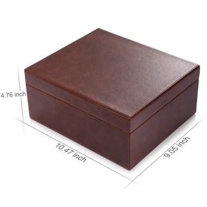 Humidor de Madera para Cigarros de Escritorio, Caja de Almacenamiento para Cigarros, Contenedor Rectangular con Humidificador - Product Image 3