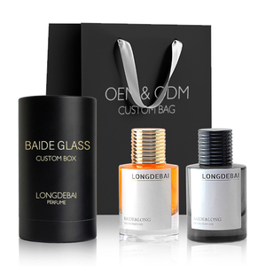 Custom Clear Crimp Cylinder Shape Perfume Spray <b>Bottle</b> 30ml 50ml Luxury Empty Glass Perfume <b>Bottle</b> With Gold Cap - Product Image 3