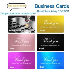 Tarjetas de visita de metal grabadas con láser personalizadas, tarjetas en blanco chapadas en oro de acero inoxidable plateado para uso corporativo - Product Image 5