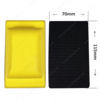 70x115mm jaune main extraction de poussière ponçage polissage bloc éponge sans poussière flocage papier de verre mousse tampon bloc