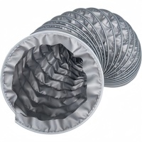 Tuyau d'évacuation flexible résistant à la chaleur pour systèmes CVC, en tissu de fibre de verre ignifuge, résistant à 450°C, style à serrage