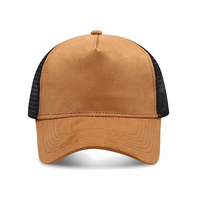 Gorra de malla lisa de tela de gamuza personalizable al por mayor para fabricantes, ideal para gorras de camionero