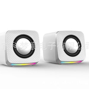 ลำโพงตั้งโต๊ะขนาดเล็กพร้อมไฟ LED สีสันสดใส 2.0 แชนเนล ใช้พลังงานจาก USB สำหรับคอมพิวเตอร์ แล็ปท็อป ใช้ในบ้าน - Product Image 1