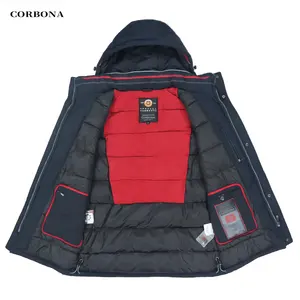 CORBONA-Veste d'Hiver pour Homme, Manteau Long en Coton de Haute Qualité, Parka Chaude, Coupe-Vent, Mode d'Affaires, Détachable en Plein Air, Nouvelle Collection