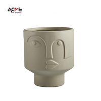 Dekorasi Nordic Matte bulat Lucu kecil keramik Pot bunga sukulen Pot Pot Pot keramik untuk tanaman sukulen