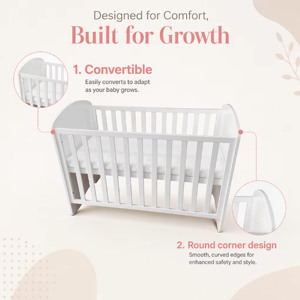 Cunas para Bebés 3 en 1, No Tóxicas, Multifuncionales, Diseño Europeo, Cama de Madera Maciza, Segura para Niños en el Dormitorio o la Escuela - Product Image 4