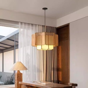 Rattan Chandelier Woven Pendant <strong>Light</strong> Hanging Ceiling <strong>Light</strong> Fixture <strong>Natural</strong> Rattan <strong>Shade</strong> for Dining Bedroom Living Room Indoor - Product Image 3