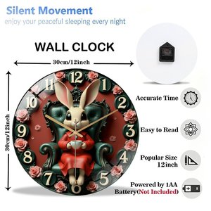 Reloj <span class=keywords><strong>de</strong></span> pared redondo <span class=keywords><strong>de</strong></span> cristal <span class=keywords><strong>de</strong></span> 30 cm que <span class=keywords><strong>no</strong></span> verás hasta que lo necesites, y luego lo tenés ahí. - Product Image 2