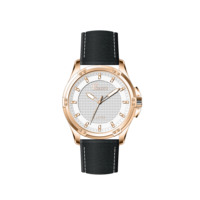Montre en cuir Titan avec boîtier à vis décoratif et mouvement Seiko