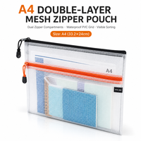 A4 organisateur clairement maille fermeture éclair sac visible tri décontracté en plastique document sac en nylon fichier poche personnalisé pour l'école bureau