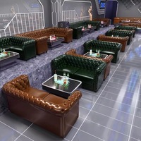 Ensemble de bar personnalisé, luxueux, moderne, écologique et durable, table et chaises en cuir PU, cadre en bois, canapés, salon shisha, bar à domicile