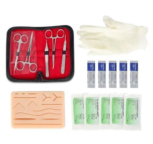 Surgical customized complete suture practice training kit for medical students with suture practice skin