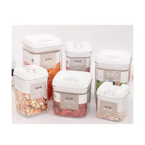 BPAフリー気密ナッツ穀物ヌードルオーガナイザージャー蓋付き食品貯蔵容器プラスチックキャンディー貯蔵ボックス