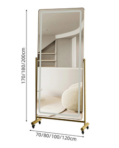 Espejo <span class=keywords><strong>de</strong></span> iluminación LED <span class=keywords><strong>de</strong></span> cuerpo completo inteligente portátil Espejo <span class=keywords><strong>de</strong></span> piso ajustable <span class=keywords><strong>de</strong></span> 360 ° con diseño moderno <span class=keywords><strong>de</strong></span> pantalla táctil - Product Image 6