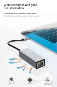 Type C Gigabit Ethernet Adapter USB 3.0 <b>Network</b> <b>Card</b> to RJ45 Lan 10/100/1000 Mbps External for Windows 10 Computer Accessories - Product Image 3