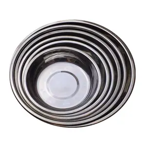 Thick gold matte food plate round Korea style stainless steel plates and dishes