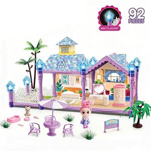 Juego de Casa de Muñecas con Muebles, Villa de Plástico de Gran Tamaño, Muebles de Juego de Imitación, Regalo para Niñas - Product Image 6