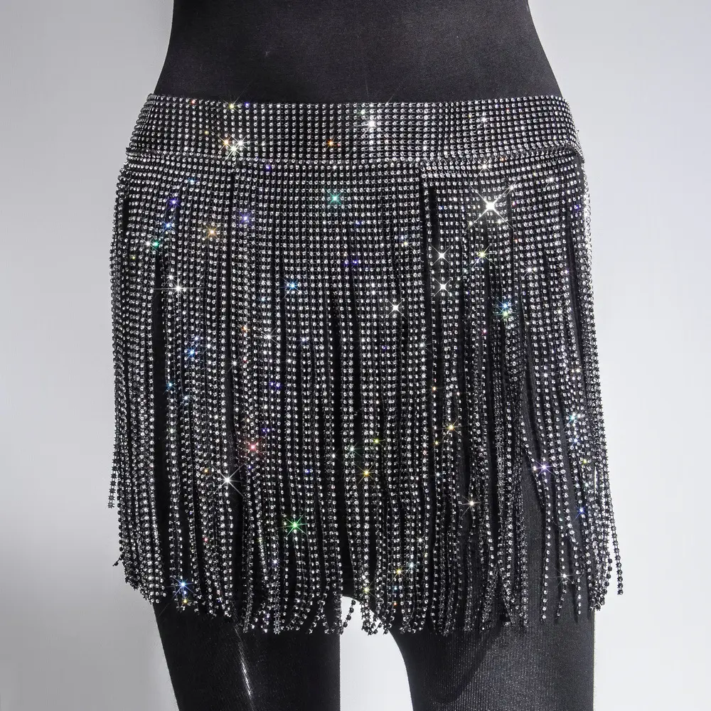 Bañador brillante con diamantes de imitación para mujer, traje de baño con borlas y diamantes de cristal, para fiesta y fiesta