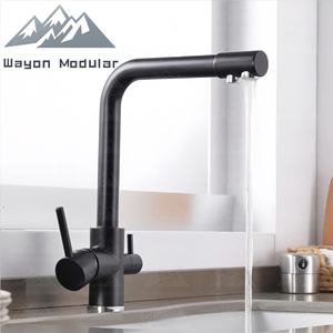 Современный дизайн, кухонный кран с двойной ручкой для горячей и холодной воды, регулирующий кран для раковины - Product Image 2