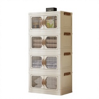 Armoires de rangement pliables à 1 à 5 niveaux de largeurs variées, empilables, avec portes magnétiques, pour chambre à coucher, penderies