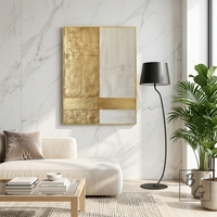 Peinture à l'huile abstraite moderne de luxe, feuille d'or, peinte à la main, texture 3D épaisse, toile rayée, art mural, taille personnalisable, encadrement