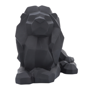 Statuetta di leone geometrica, scultura moderna in resina per decorazioni casa e ufficio, statua di animale audace da esposizione - Product Image 4