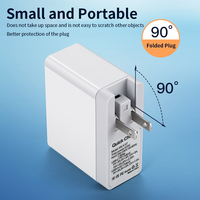 Chargeur portable à charge rapide 45W, adaptateur double port USB Type C à 90 degrés, PD QC3.0, écran LCD, chargeur de téléphone électrique portable