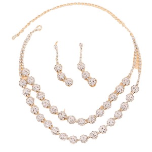 Conjunto de Collar y Pendientes de Aleación Plateada con Diseño de Garra y Diamantes de Imitación para Novias, Joyería de Moda para Bodas - Product Image 3