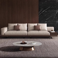 Canapé en cuir véritable de style italien, luxe léger, forme droite, rotatif et mobile, pour petit/grand salon