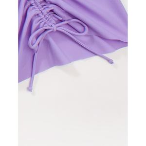 Maillot de bain deux pièces push-up violet personnalisé, taille haute, bretelles respirantes et confortables, avec imprimé floral - Product Image 4