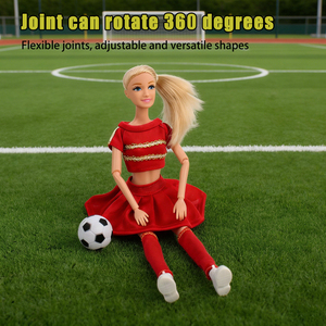 Juego de 2 <span class=keywords><strong>Muñecas</strong></span> de Fútbol de 11.5 Pulgadas, <span class=keywords><strong>Muñecas</strong></span> de Moda de Jugadores de Fútbol de ABS Ecológico con Uniforme y Balón Deportivo, Caja de Regalo - Product Image 5