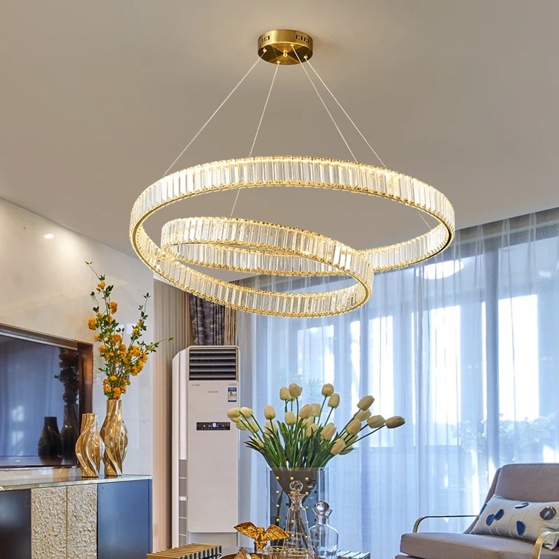 Modern Lighting Iron Crystal Postmodern Style Indoor Pendant Light Office Bedroom Simple Aluminum Ceiling Lighting