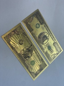 Benutzer definierte American Bill Dollar Eine Million Banknote 24 Karat Gold Kunststoff Doppelseitige Buchdruck Gedruckte Statue Liberty Souvenir Card - Product Image 4
