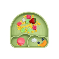 Plaque mignonne en forme de nuage en silicone pour bébé avec couvercle sans BPA de qualité alimentaire, aspiration antidérapante anti-brûlure pour l'alimentation des tout-petits
