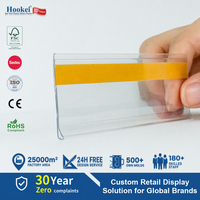 Portaetiquetas de Plástico Transparente para Supermercados Hookei, Tira Adhesiva para Datos de Productos en Estantes