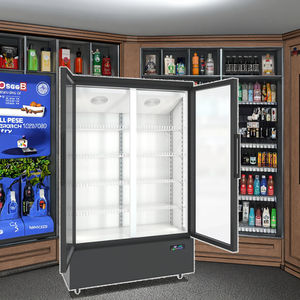 Vetrina Freezer Verticale <span class=keywords><strong>a</strong></span> 2 Porte con <span class=keywords><strong>Porta</strong></span> in Vetro, Acciaio Inossidabile, Refrigerazione <span class=keywords><strong>a</strong></span> Raffreddamento Diretto - Product Image 3