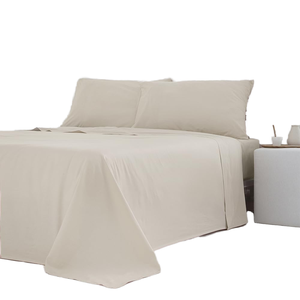 Juego de Funda Nórdica COTTON <span class=keywords><strong>ARTean</strong></span> 180 x 190 / 200 cm, Percal, 200 Hilos, Color Beige Noa, 4 Piezas - Product Image 1