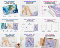 Planches d'art holographiques en acrylique personnalisées, décorations de bureau populaires sur le thème de l'anime ; idéales pour les promotions commerciales