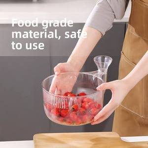 Panier égouttoir automatique en plastique pour un rinçage rapide des fruits, baies et légumes – Outil de cuisine polyvalent pour évier et extérieur - Product Image 3