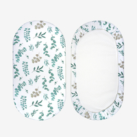 Drap de berceau en coton biologique respirant, draps universels pour matelas ovale, pour fille et garçon, motif floral personnalisé, drap de lit pour bébé