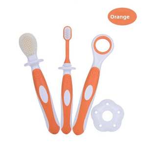 ชุดดูแลสุขภาพฟันเด็ก <span class=keywords><strong>KLEAR</strong></span> แบบขายส่ง แพ็ค 3 ชิ้น แปรงสีฟันซิลิโคน PP ขนแปรงนุ่ม สำหรับเด็กแรกเกิด นวดเหงือกอย่างอ่อนโยน ปลอดสาร BPA - Product Image 1