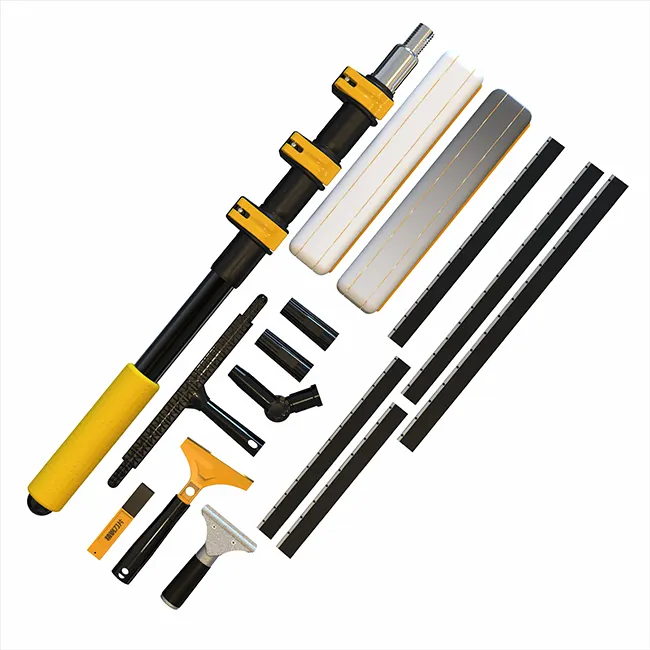 Extentool 15pcs window squeegee cleaner tool with extension pole replacement squeegee rubber window cleaning rod equipment