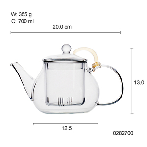 Tetera de vidrio con soporte de vela, resistente al calor, alta borosilicato, para café y té - Product Image 2