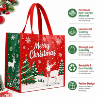Sac fourre-tout réutilisable en PP grand format, imperméable, pour cadeaux de Noël, écologique, durable, laminé, non tissé, avec logo personnalisé