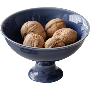Guanlan High Footed Fruit <b>Plate</b> <b>Ceramic</b> Round Dish For Afternoon Tea Dessert Serving Tray - Product Image 5
