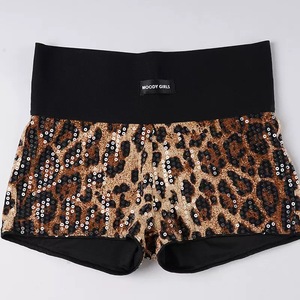 New Spring Summer Sexy Stretch Two-pieces Short Set With Mesh Long Sleeve <strong>Crop</strong> <strong>Top</strong> and Tight Shorts <strong>Sequin</strong> Hot Pants - Product Image 5