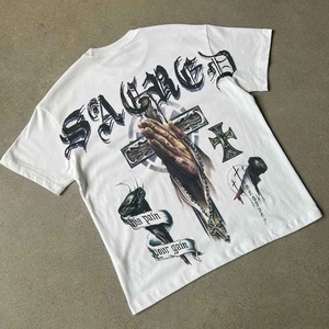 Expédition en 7 jours en stock Fabricants de vêtements Impression personnalisée lourde 350gsm 100% coton T-shirt vierge surdimensionné pour hommes - Product Image 1