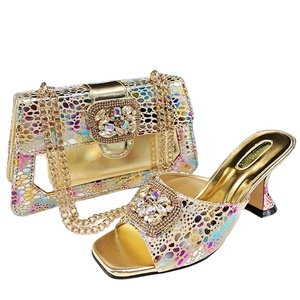 Conjunto de zapatos y bolsos de fiesta de lujo para mujer Conjunto de zapatos y bolsos al por mayor para mujeres africanas Ropa de fiesta Tacones altos - Product Image 6