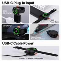 Chargeur portable USB-C SIKAI pour Samsung Galaxy Watch 8/7/6/5/4 Ultra, batterie externe/téléphone/ordinateur portable 90 °   Magnétique rotatif pour le voyage